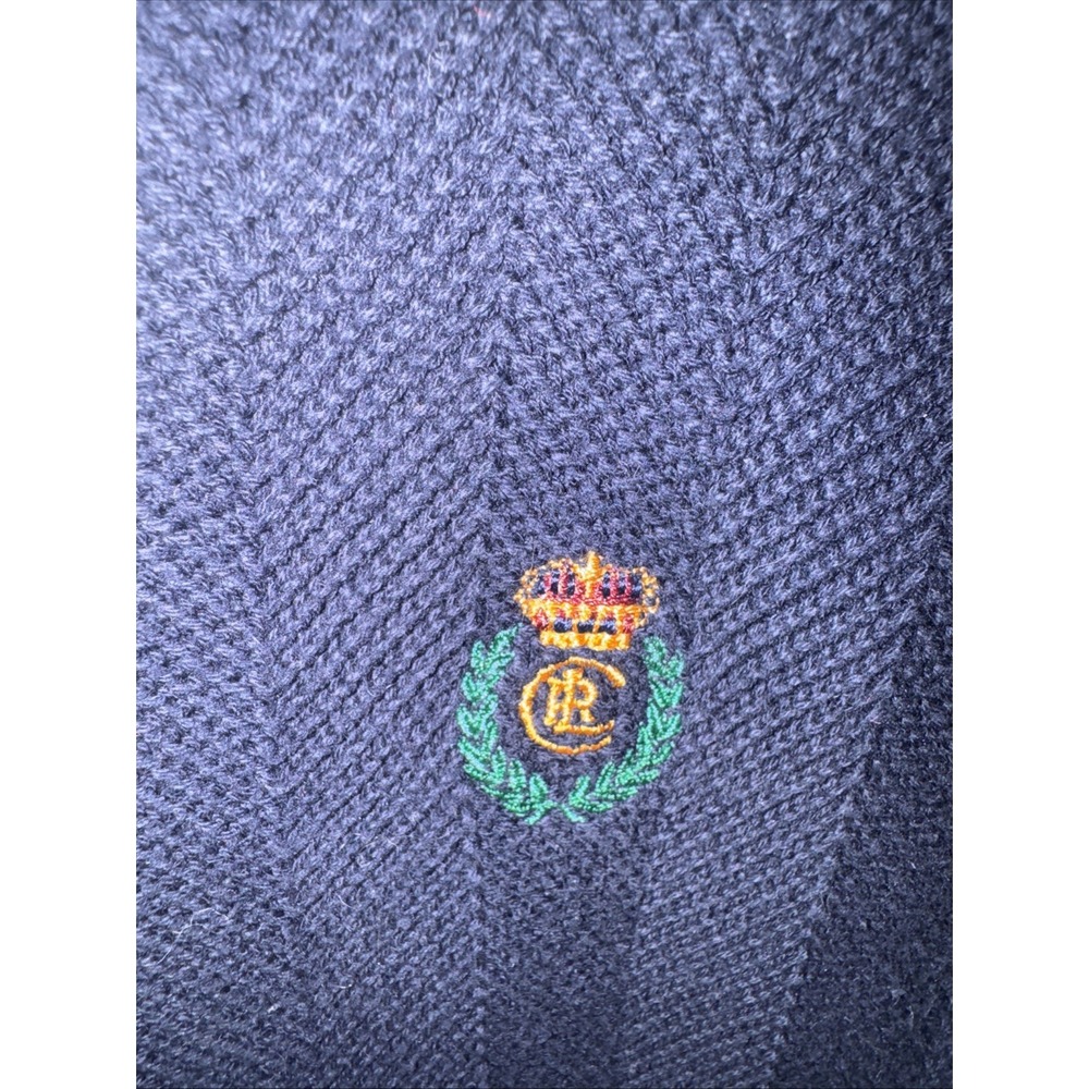 Chaps Ralph Lauren Sweater Vintage 90s Heavy Herringbone Hand Framed Men's Sz L